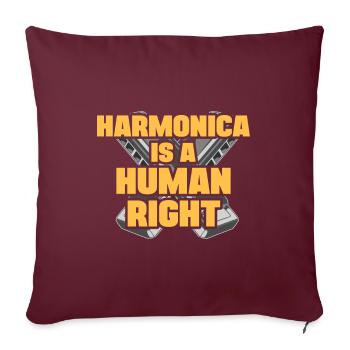 Harmonica Is A Human Right Harmonicist Gift Idea - Sofakissenbezug 45 x 45 cm - Burgunderrot - Vorne