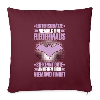 Fledermaus Fledermäuse Bat Bats Fledertier - Sofakissenbezug 45 x 45 cm - Burgunderrot - Vorne