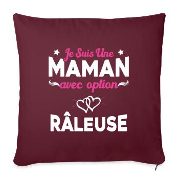 Je suis une maman avec option râleuse - Housse de coussin décorative 45 x 45 cm - bordeaux - Devant