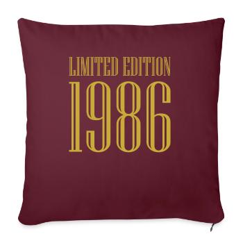 1986 édition limitée anniversaire cadeau femme mari - Housse de coussin décorative 45 x 45 cm - bordeaux - Devant