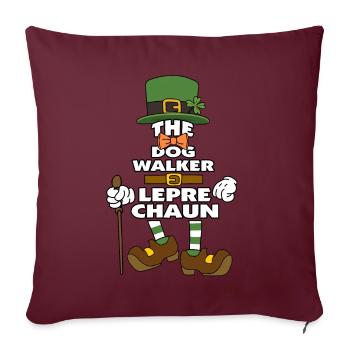 Le promeneur de chiens Leprechaun St Patrick’s Day - Housse de coussin décorative 45 x 45 cm - bordeaux - Devant