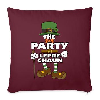 Le lutin de fête de la Saint-Patrick - Housse de coussin décorative 45 x 45 cm - bordeaux - Devant