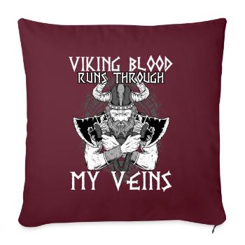 Le sang viking coule dans mes veines I Valhalla - Housse de coussin décorative 45 x 45 cm - bordeaux - Devant