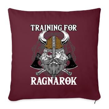 Training For Ragnarok I Odin Wikinger - Sofakissenbezug 45 x 45 cm - Burgunderrot - Vorne