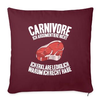 Carnivore Diät Carnivore Ernährung Carnivore Diet - Housse de coussin décorative 45 x 45 cm - bordeaux - Devant