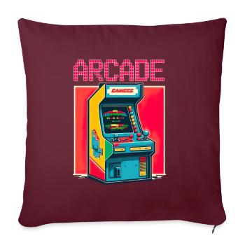 Retro Arcade Game Videospiel für Gamer - Sofakissenbezug 45 x 45 cm - Burgunderrot - Vorne