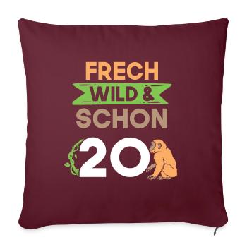 Geschenk 20 Jahre Geburtstag Affe - Sofakissenbezug 45 x 45 cm - Burgunderrot - Vorne