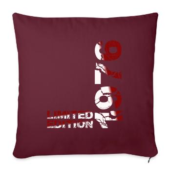 1976 édition limitée anniversaire cadeau femme mari - Housse de coussin décorative 45 x 45 cm - bordeaux - Devant