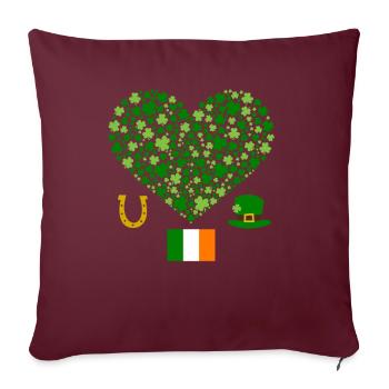 Accessoires de la Saint-Patrick Irlande Shamrock Décoration - Housse de coussin décorative 45 x 45 cm - bordeaux - Devant