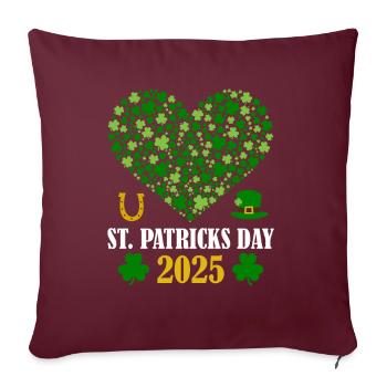 Accessoires de la Saint-Patrick Irlande Shamrock Décoration - Housse de coussin décorative 45 x 45 cm - bordeaux - Devant