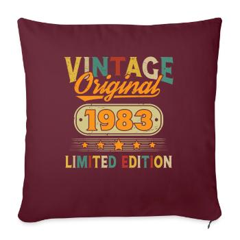 1983 Vintage Original 1983 Cadeau D'anniversaire - Housse de coussin décorative 45 x 45 cm - bordeaux - Devant