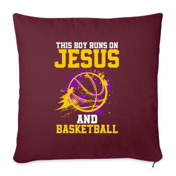THIS BOY RUNS ON JESUS AND BASKETBALL - Sofakissenbezug 45 x 45 cm - Burgunderrot - Vorne