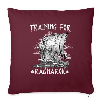 Training For Ragnarok I Wikinger Schwert - Sofakissenbezug 45 x 45 cm - Burgunderrot - Vorne