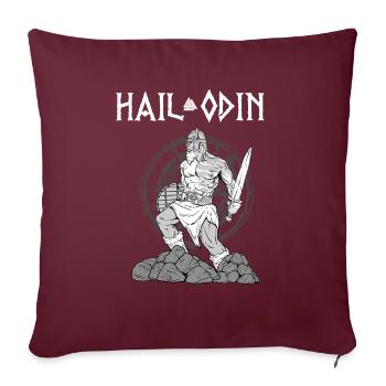 Hail Odin I Ragnarok Wikinger Walhalla - Sofakissenbezug 45 x 45 cm - Burgunderrot - Vorne