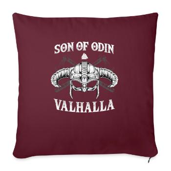 Fils d’Odin I Valhalla Viking - Housse de coussin décorative 45 x 45 cm - bordeaux - Devant