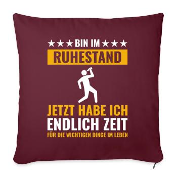 Rentner Rente Rentenbeginn Saufen Bier Alkohol - Sofakissenbezug 45 x 45 cm - Burgunderrot - Vorne