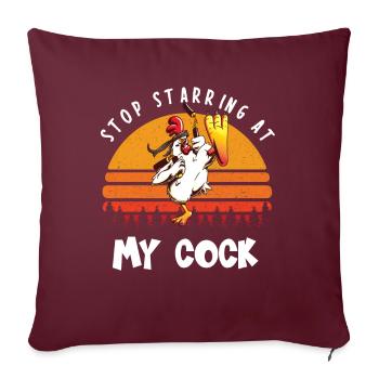 Arrête de jouer à ma bite I drôle de poulet poulets - Housse de coussin décorative 45 x 45 cm - bordeaux - Devant