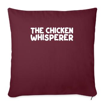 Le chuchoteur de poulet I Poulets drôle - Housse de coussin décorative 45 x 45 cm - bordeaux - Devant