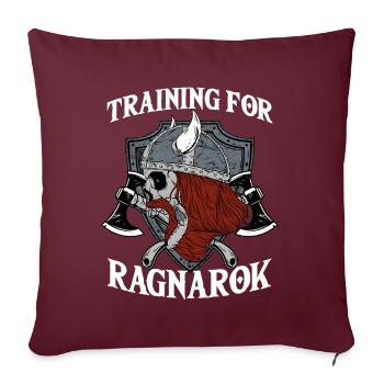 Training for Ragnarok I Nordic Wikinger Walhalla - Sofakissenbezug 45 x 45 cm - Burgunderrot - Vorne