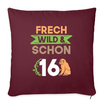 16 Jahre Geburtstag Affe - Sofakissenbezug 45 x 45 cm - Burgunderrot - Vorne