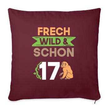 17 Jahre Geburtstag Affe - Sofakissenbezug 45 x 45 cm - Burgunderrot - Vorne