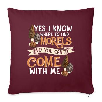 Yes i know where to find the Morels I Schwammerl - Sofakissenbezug 45 x 45 cm - Burgunderrot - Vorne