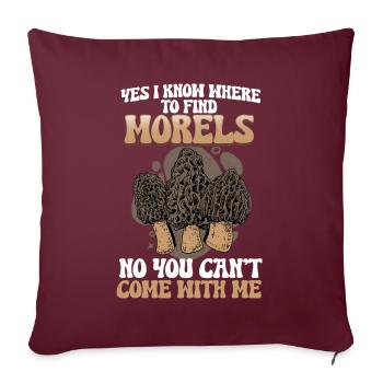 Yes i know where to find the Morels I Pilz sammeln - Sofakissenbezug 45 x 45 cm - Burgunderrot - Vorne