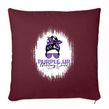 Purple Up pour les enfants militaires Filles Purple Uppurple - Housse de coussin décorative 45 x 45 cm - bordeaux - Devant