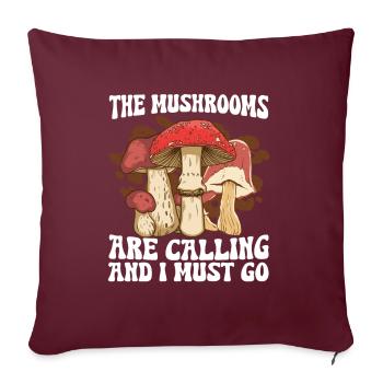 Les champignons appellent et je dois y aller je pilze - Housse de coussin décorative 45 x 45 cm - bordeaux - Devant