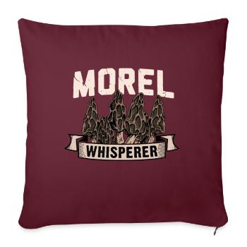 Morel Whisperer I Funny Mycologist Mushroom - Sofakissenbezug 45 x 45 cm - Burgunderrot - Vorne