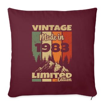 1983 Vintage 1983 Édition limitée Cadeau - Housse de coussin décorative 45 x 45 cm - bordeaux - Devant