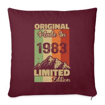 1983 Original - Fabriqué en 1983 - Edition Limitée - Housse de coussin décorative 45 x 45 cm - bordeaux - Devant