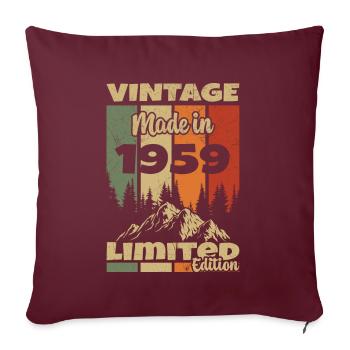 Vintage Rétro 1959 Anniversaire Cadeau 1959 - Housse de coussin décorative 45 x 45 cm - bordeaux - Devant