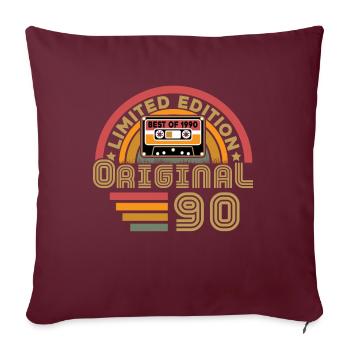 1990 Vintage Original 1990 Cadeau D'anniversaire - Housse de coussin décorative 45 x 45 cm - bordeaux - Devant