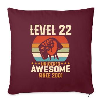 Niveau 22 complete 2001 Cadeau d'anniversaire - Housse de coussin décorative 45 x 45 cm - bordeaux - Devant