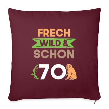Geschenk 70 Jahre Geburtstag Affe - Sofakissenbezug 45 x 45 cm - Burgunderrot - Vorne
