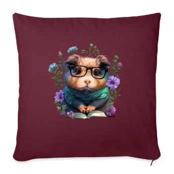 All The Cool Kids Are Reading Meerschweinchen - Sofakissenbezug 45 x 45 cm - Burgunderrot - Vorne