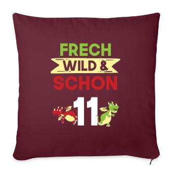 11 Jahre Geburtstag Junge Mädchen Drachen - Sofakissenbezug 45 x 45 cm - Burgunderrot - Vorne