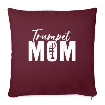 Maman trompet trompettiste Humour Cadeau Femme - Housse de coussin décorative 45 x 45 cm - bordeaux - Devant