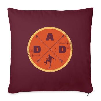 Cadeau Homme Football Papa Humoristique Foot - Housse de coussin décorative 45 x 45 cm - bordeaux - Devant