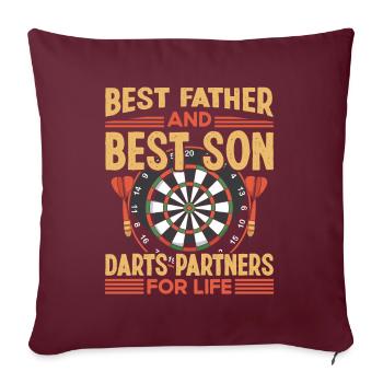 Best Father and best Son Dart - Sofakissenbezug 45 x 45 cm - Burgunderrot - Vorne