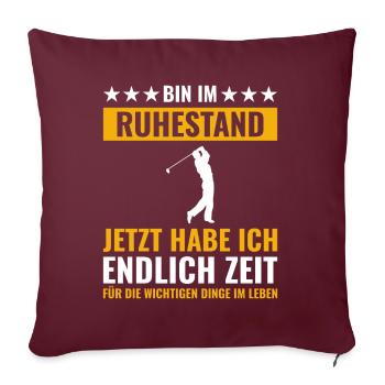 Rentner Rente Rentenbeginn Golf Golfer - Sofakissenbezug 45 x 45 cm - Burgunderrot - Vorne