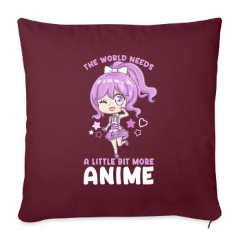 The World Needs A Little Bit More Anime I Kawaii - Sofakissenbezug 45 x 45 cm - Burgunderrot - Vorne