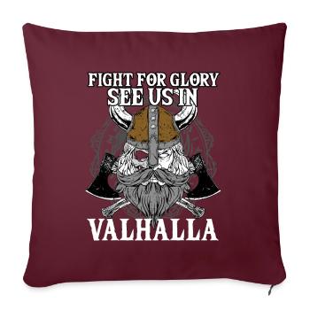 Combattez pour la gloire Voyez-nous dans la mythologie du Valhalla I - Housse de coussin décorative 45 x 45 cm - bordeaux - Devant