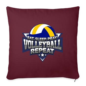 Manger Dormir Priez Volleyball Répéter le cadeau sportif - Housse de coussin décorative 45 x 45 cm - bordeaux - Devant