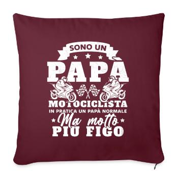 Un père motard et un père normal plus cool - Housse de coussin décorative 45 x 45 cm - bordeaux - Devant