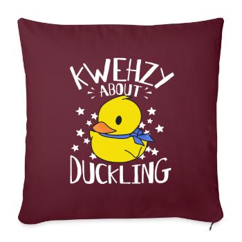 Kwehzy fou de canetons - Canards jaunes - Housse de coussin décorative 45 x 45 cm - bordeaux - Devant