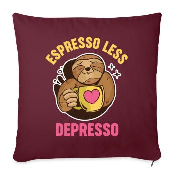 Espresso Moins de café dépresseur - Housse de coussin décorative 45 x 45 cm - bordeaux - Devant