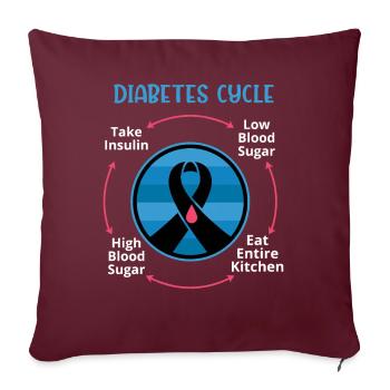 Mon Diabetes Mom Cycle Warrior - Housse de coussin décorative 45 x 45 cm - bordeaux - Devant