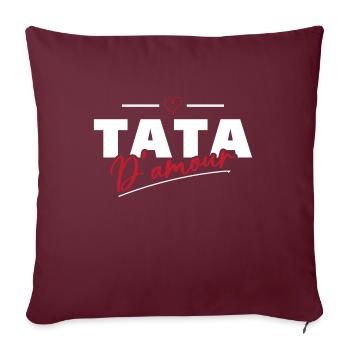 Tata d'amour Humour Cadeau - Housse de coussin décorative 45 x 45 cm - bordeaux - Devant